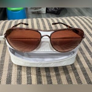 Brown Oakley Feedback Sunglasses with White Oakley Case